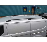 Black Alu Roof Rack Rails Side Bars Set To Fit L1H1 Transit Custom SWB (2012-2022)