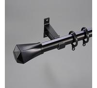 Black Aluminium Curtain Rod Adjustable 70-600cm/2.3-19.6ft Wall Mount Pole Decorative for Living Room Bedroom Office & Hospital - 130cm/4.26ft Length