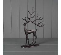 Black Aluminium Deer Antler Christmas Reindeer Statue Xmas Ornament Novelty Figurine