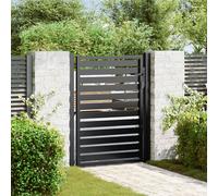 Black Aluminium Garden Gate Lockable Privacy Fence Gate Weather Resistant
