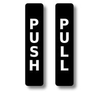BLACK Aluminium Push Pull Set Pair of Door Signs for Businesses, Restaurants, Bars, Hotels, Schools, Cafe. Tough 1.6 mm Thickness Material, Durable, Guaranteed Not to Tear