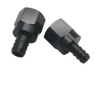 Black Aluminum 6AN 8AN 10AN Female Flare to 3/8 Barb Fitting(AN10-1-2) | Straight Push Hose Barb Adapter; Fits 6AN, 8AN, And 10AN Lines