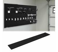 Black Aluminum Alloy Slat Wall Panel4pcs (100x15.5 cm) WallMounted Tool Pegboard for Retail Store & Craft Organization No Accessories Included