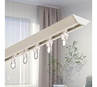 Black Aluminum Ceiling Mount Track with Mute RollersStraight Rail for Curtains Room Dividers & Shower and Versatile Ceiling Ain Track System