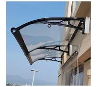 Black Aluminum Door Canopy with Large Gutter Quiet and Sturdy Awning for Front Door Patio and Garden Terrace - 80x200cm Outdoor Shelter