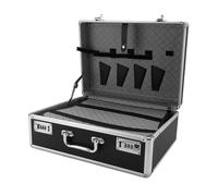 Black Aluminum Hard Suitcase Barber Tool Salon Hairdressing Accessories with Password Atorage Case Carrying Travel Box for Hair Straighteners Curling
