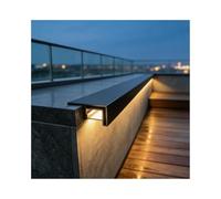 Black Aluminum LED Drip Edge Diverter Trim, Custom-Cut for Patios | Superior rain runoff, weather tough, appealing look, fast fit, wide application(25mm Straight/0.98in,4pcs)