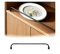 Black Aluminum Shelf Guard Rail, Tipping For Wood Shelves, Cabinet Guardrail Bar With Screws, Round Gallery For Small Cabinets, Floating Wall, Wine(1 pack,13inch/33cm)
