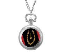 Black American Heritage Flag Classic Quartz Pocket Watch Vintage Men's Pocketwatch with Chain Christmas Gifts for Father Husband Boyfriend