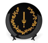 Black American Heritage Flag Decorative Plate Bone China Plates with Display Stand Personalized Wall Art Crafts 7inch