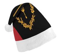 Black American Heritage Flag Funny Santa Hat for Women Men Red Christmas Hats Classic Party Headwear