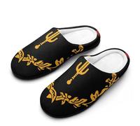 Black American Heritage Flag Men's House Slippers Memory Foam Shoes Indoor Outdoor Warm Cotton Slipper 7-8（40-41）