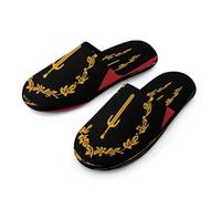 Black American Heritage Flag Men's Slippers Memory Foam Indoor House Shoes Lightweight Washable Slipper 47-48_（13-14）