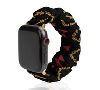 Black American Heritage Flag Scrunchies Watch Band Compatible with IWatch Stretchy Elastic Replacement Strap 38mm/40mm