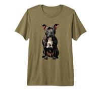 Black American Pit Bull Terrier Dog Illustration Pittie Premium T-Shirt