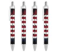 Black American USA Flag War Bullet Hole Ballpoint Pens, Ink Pens 0.5mm Medium Point Smooth Writing Office Gel Pens for Men Women