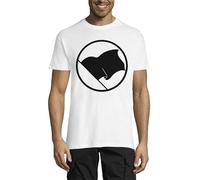 Black Anarchy Flag Graphic Crew Neck Men's T-Shirt White XX-Large