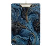Black and Blue Chinese Feather clipboard Women Waterproof for Football Softball Coaching Size 9 x 12.5 Tabla para escribir