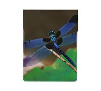 black and blue dragonfly Printed 13 Inch Laptop Sleeve PU Leather Shockproof Notebook Computer Bag Cover Tablet Carrying Case