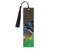 Black and Blue Dragonfly Printed Metal Bookmarks M - Black Lightweight Aluminium Book Marker for Books, Journals & Gifts, Ideal Book Lovers, Holiday Decor & Crafts