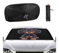 Black And Brown Dachshund Dog Car Sunshade UV Protection