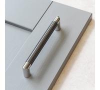 Black And Chrome Kitchen Cabinet Square D Handle 160mm Knurled Bathroom Bedroom Drawer Door Wardrobe Furniture