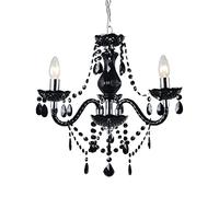 Black and Chrome Marie Therese 3 Light Ceiling Pendant Chandelier