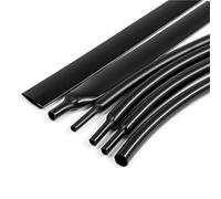 Black and Clear Thin Wall Heat Shrink Tubing 1-20mm Diameter for Wire Repair and Insulation(Shiny Black,1mm,3 meters)