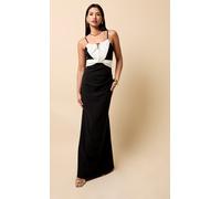 Black and Cream Contrast Maxi Dress Little Mistress Black 8