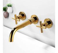 Black and d Wall Mounted Bathroom Faucet Hot & Cold Double Handle Sink Tap Basin Mixer Modern Slish Design and Easy to Install