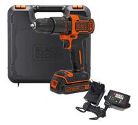 Black & Decker Hammer Drill 2 Gear 18V Lithium-ionionic 400mA Charger Including Battery and Kit Box Plastic and metal