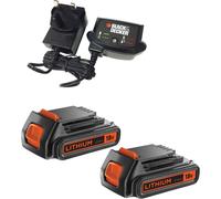 Black and Decker Genuine 18v Twin Li-ion Battery and Charger Pack 2ah