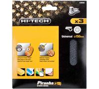 Black and Decker Piranha Hi Tech Quick Fit Mesh ROS Sanding Sheets 150mm 150mm 120g Pack of 3