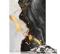 Black And Gold Abstract Puzzles 500 Pieces Wooden Puzzles Puzzles for Adults Puzzle for Adults And Teenager 500pcs (52x38cm)