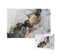 Black And Gold Art Painting,1000 Pieces Wooden Jigsaw Family Game Jigsaw Puzzles for Adults Teens Home Decor
