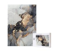 Black And Gold Art Painting,300 Pieces Wooden Jigsaw Family Game Jigsaw Puzzles for Adults Teens