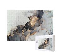 Black And Gold Art Painting,300 Pieces Wooden Jigsaw Family Game Jigsaw Puzzles for Adults Teens Home Decor