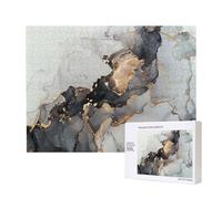 Black And Gold Art Painting,500 Pieces Wooden Jigsaw Family Game Jigsaw Puzzles for Adults Teens Home Decor