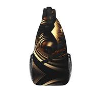Black and Gold Background1 Crossbody Sling Bag Crossbody Shoulder Chest Bag Shoulder Strap Waist Fanny Pack Men Women