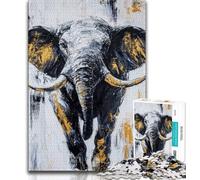 Black And Gold Bull 1000 Piece Jigsaw Puzzle for Adults And Teenagers,Staycation Kill Time with Fully Interlocking Randomly Shaped Pieces (38x26cm)