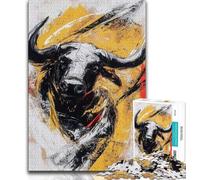 Black And Gold Bull Adult Jigsaw Puzzles 1000 Pieces,Staycation Kill Time Every Piece Is Unique - Challenging Family Fun Game 50x75cm