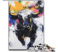 Black And Gold Bull Jigsaw Puzzles for Teenagers 2000 Piece, Fun Games Every Piece Is Unique - Challenging Family Fun Game (70x100cm)