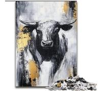 Black And Gold Bull Puzzles 1000 Pieces for Teenagers, Challenging Game Toys Every Piece Is Unique - Challenging Family Fun Game (50x75cm)