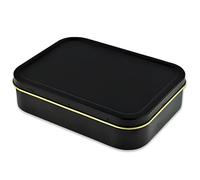 Black and Gold Cigarette Holder Tobacco Tin, Compact Cigarette Tin for Men and Women, Portable Tobacco Tins for Storage and Travel, Metal Smoking Case