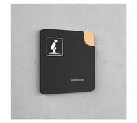 Black and Gold Color Toilet Sign Plate 3D Acrylic Wash Room Door Wall Label Sticker Wc Holder Signage Board Art Hotel Home Decor(6,17x17cm)