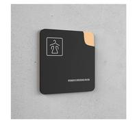 Black and Gold Color Toilet Sign Plate 3D Acrylic Wash Room Door Wall Label Sticker Wc Holder Signage Board Art Hotel Home Decor(20,15x15cm)
