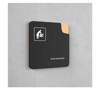Black and Gold Color Toilet Sign Plate 3D Acrylic Wash Room Door Wall Label Sticker Wc Holder Signage Board Art Hotel Home Decor(18,15x15cm)