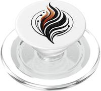 Black and Gold Feather Flame Design PopSockets PopGrip for MagSafe