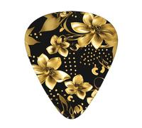 Black And Gold Flowers Print Organizer Storage Box Different Thickness Guitar Picks For Acoustic Guitar