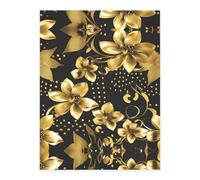 Black and Gold Flowers Printing Stylish Crystal Stickers,Resin Aesthetic Stickers for Laptop,Skateboard,Water Bottle,Scrapbook